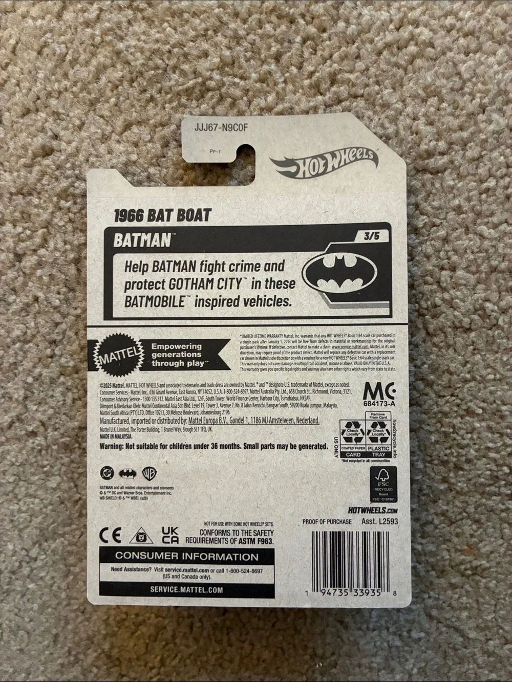2025 Mattel Hot Wheels DC Batman - 1966 Bat Boat